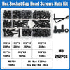 A plastic kit containing various M5 hex socket head screws and nuts in different sizes and quantities.