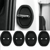 A set of black rubber protection pads for a door lock mechanism.