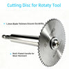 A cutting disc for a rotary tool featuring a 1.2mm blade thickness and a nickel-plated handle.
