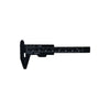 A black precision plastic vernier caliper set with a main body and jaws visible.