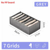 Grey fabric storage organizer box with seven grids for versatile fabric storage