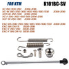 Kit of motorcycle side stand kickstands and related hardware for KTM motorcycles