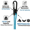 A set of black and blue heavy-duty retractable rope tighteners featuring a quick-lock cam buckle and anti-slip mechanism.