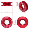 Red heavy duty synthetic recovery shackle set with various sizes and working load limits