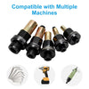 Set of precision rivnut and nut gun heads for various machines