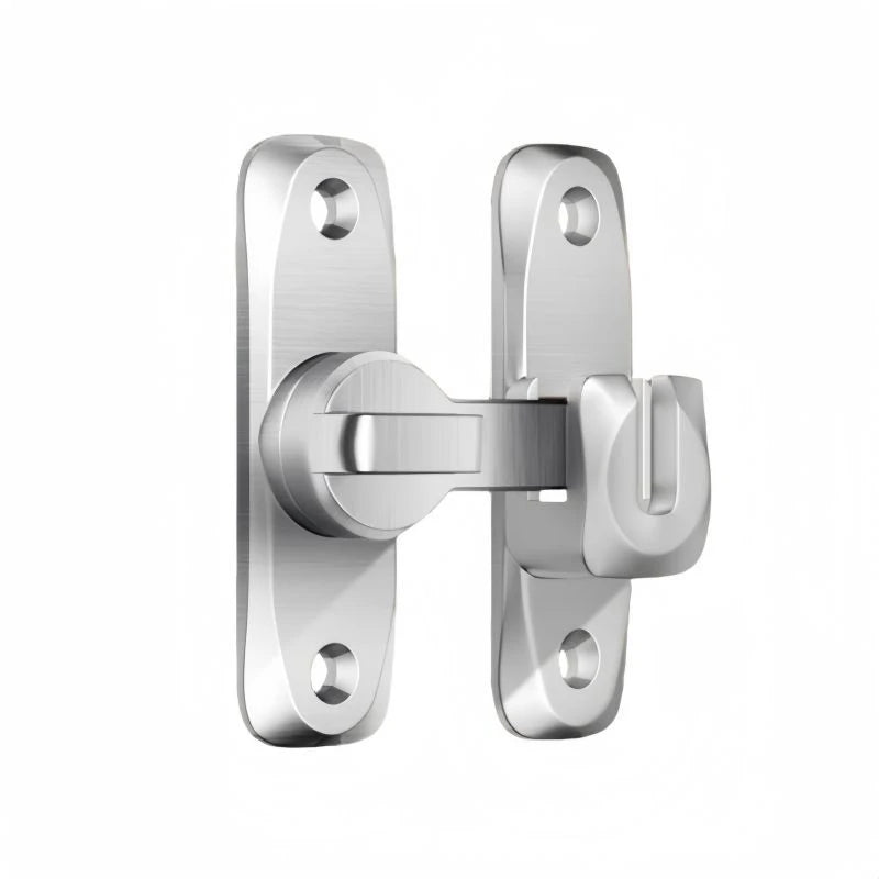 Silver heavy duty flip door lock latch hardware with mounting plates