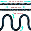 Diagram showing the effect of water injection on a telescopic garden hose, illustrating changes in bending and length.