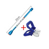 A blue paint sprayer gun extension rod with a connector and a 25cm measurement line.
