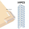 Ten transparent PVC baby safety edge guards, 4mm thick, stacked vertically.