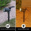 Automatische Solar-LED-Spots, montiert an einem Pol, für Außen- und Gartenbeleuchtung.