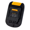 Black and orange battery adapter for Milwaukee to Dewalt tools