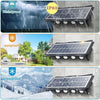 Solarwandleuchte im Freien mit LED-Funktion, gezeigt in wasserdichter, sunproof und frostproof Version.
