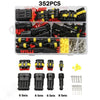 A box containing 352 pieces of waterproof electrical connectors for vehicles and boats, including various sets.