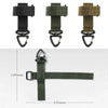 Three versions of tactical nylon climbing gloves in black, olive green, and tan.