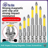 Juego de destornilladores magnéticos anti-impact en amarillo y plata para alto par y resistencia al impacto