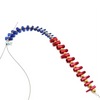 Precision thread gauge set with blue and red threaded rods for measuring nuts and bolts