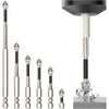 A set of twelve high-impact magnetic screwdriver bits and drivers displayed vertically against a white background.