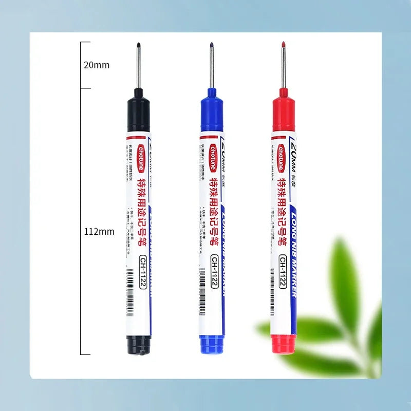 A set of precision perforating pens with deep hole markers shown vertically against a white background.