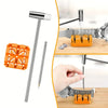 A professional watch repair tool kit showing pliers, a screwdriver, and orange clamps used for working on watch bands and lin