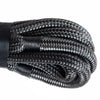 Black heavy-duty nylon recovery tow rope coiled and bundled