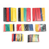 Assortment heat shrink tubing in various colors including red, blue, yellow, and black.