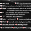 A list of functions and inputs for a precision digital multimeter, including modes like OFF, SEL, MODE, ADJ, and various inpu
