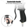 Close-up view of a pneumatic sandblasting gun handle with a palm size design and non-slip grip.