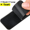 Black heavy duty self-adhesive Velcro tape featuring a hook and loop set.