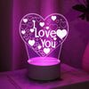 Leuchtendes herzförmiges LED-Nachtlicht mit der Aufschrift „I Love You“ aus kleinen weißen Herzen