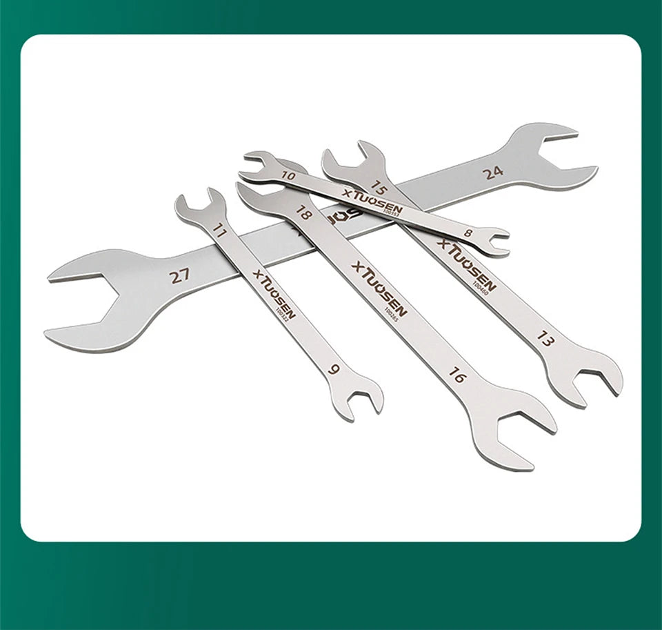 A set of silver wrenches with numbered handles and XTUOSEN branding displayed against a white background.