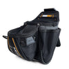 Black heavy-duty construction tool pouch featuring a rugged clip and durable fabric.