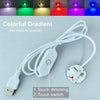 Pizarra de luz LED blanca con visualización de degradado colorido y cable de alimentación desmontable con atenuación táctil y