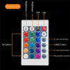Panel de luz LED blanca con botones y controles de colores para diferentes modos de flash