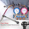 A set of four multi-size double-ended reversible tools for refrigeration manifolds and connections.