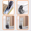 Close-up views of heavy-duty silent furniture casters in various angles and finishes.