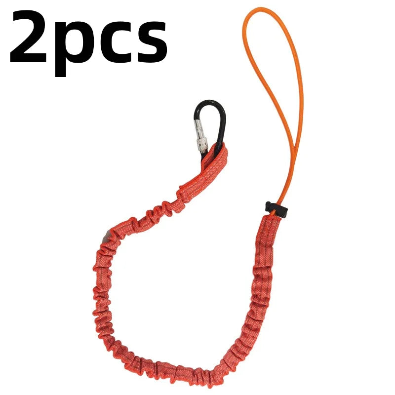 Two orange elastic tow ropes for mountain biking