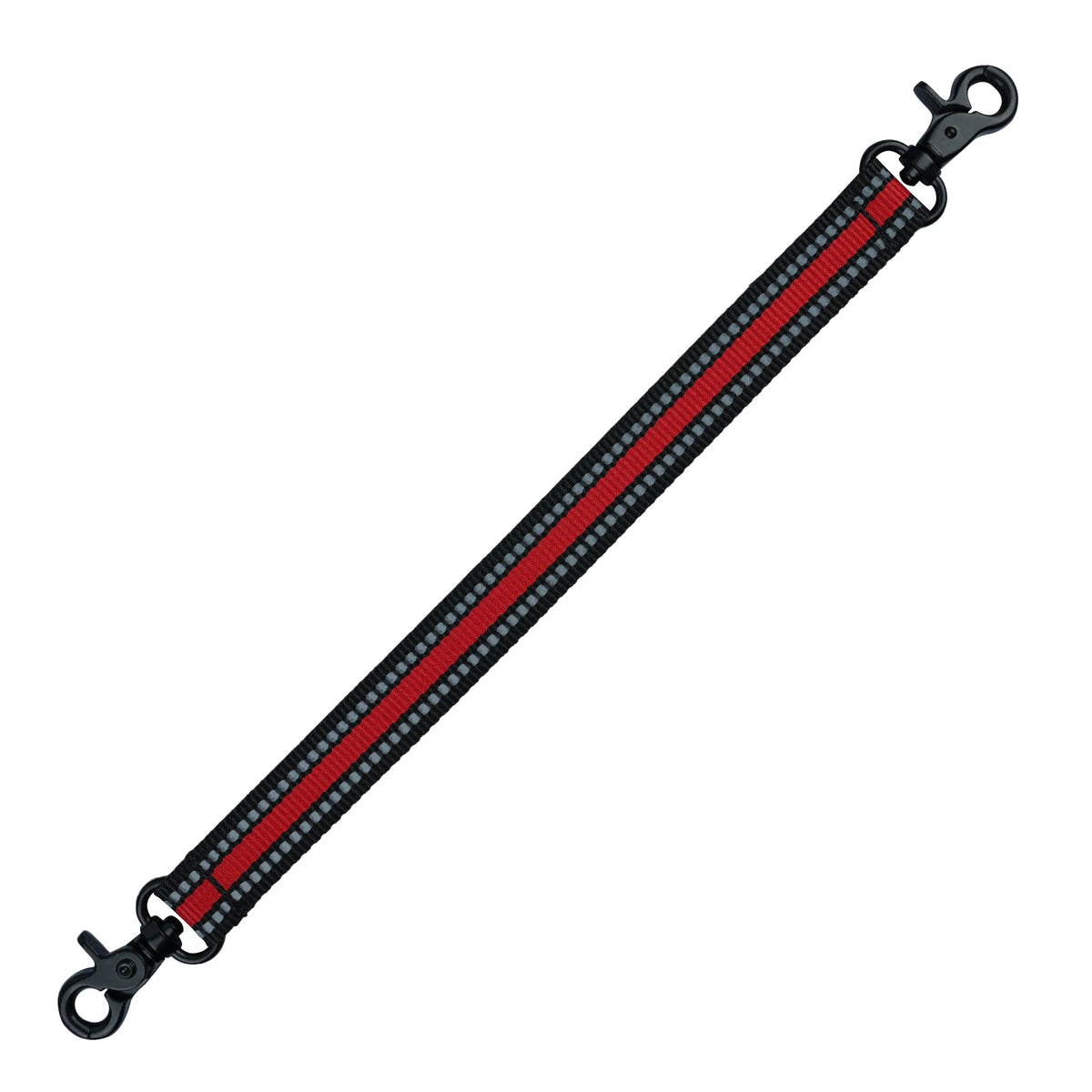 Black and red striped adjustable electrical tape holder with metal clasps