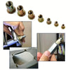 A kit showing various precision rivet nuts and threaded rivets, including components for assembly.