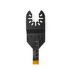A black titanium oscillating saw blade multitool accessory with a serrated cutting edge.