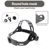 A black round hole mask is shown with separate holes and a complete mask for checking.