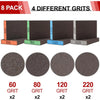 Eight pack of four different grit sanding sponge blocks, including 60, 80, 120, and 220 grit.