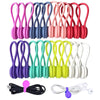 Trois paquets de colliers de câble magnétiques en silicone de différentes couleurs et une paire de colliers blancs avec un co