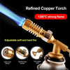 A refined copper torch with an adjustable soft and hard fire, showing components like a wind network and valve.