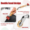 A double-headed silicone roller tool with a wooden handle and a copper flat wheel for welding various materials.