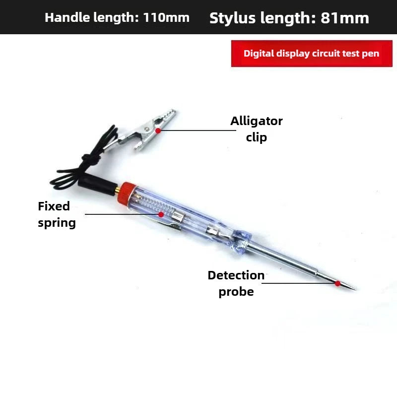 Stylos de test numérique avec pince alligator et sonde de détection pour les essais.