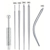 Stainless steel piercing ball grabber kit showing various sizes of tools and a curved tool