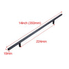 A long, thin stainless steel door pull handle with dimensions of 14 inches (350mm) and a thickness of 10mm.