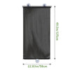 Stores occultantes noires avec ventouses, mesurant 125 cm de haut et 58 cm de large.