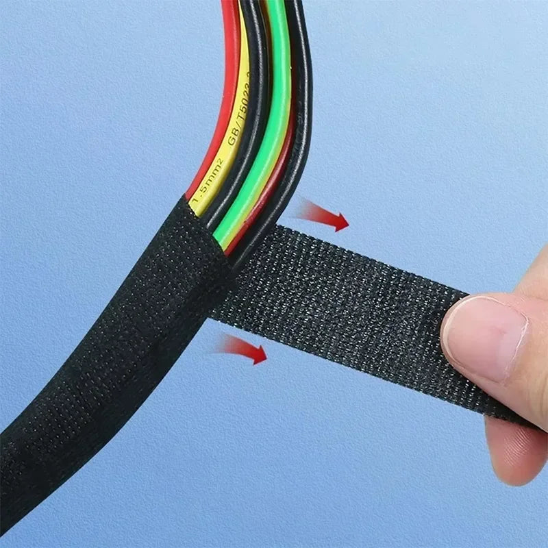 A bundle of heavy-duty heat-resistant electrical tape with colored insulation wires shown being pulled apart.
