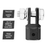 A heavy-duty chrome vanadium steel scissor jack adapter with a threaded mounting mechanism.